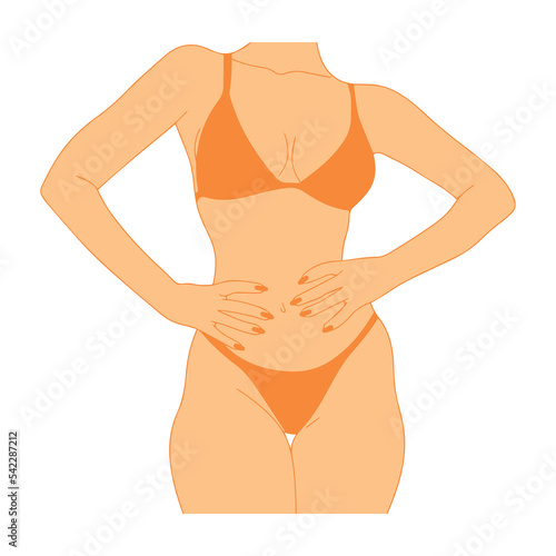 Silhouette of a female body in a swimsuit.