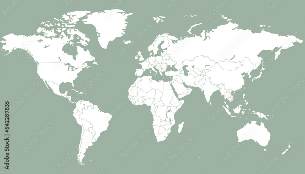 Fototapeta premium World map. Silhouette map. Color vector modern map. 
