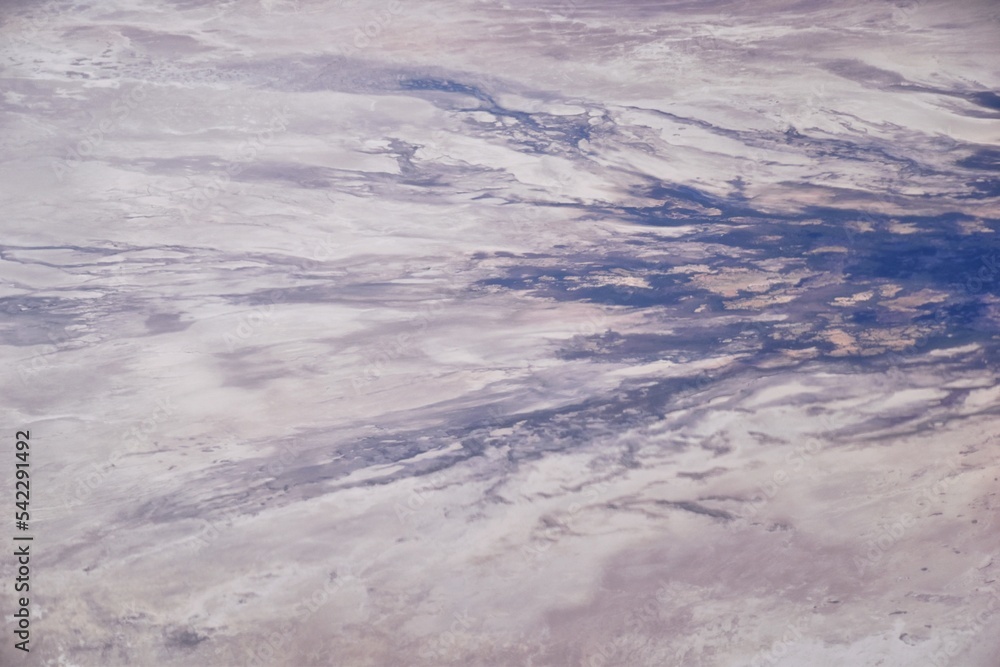 Fototapeta premium Salt Flats in Utah. Salt Flats Landscape. Blue Sky and Snow-White Salt Soil. Bonneville Salt Flats