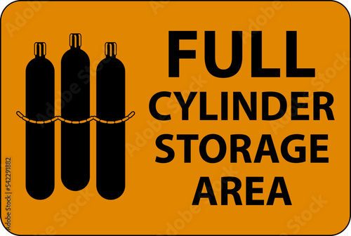 Gas Cylinder Sign Full Cylinder Storage Area