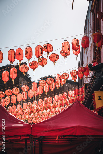 Red ballons in Chinatown in London