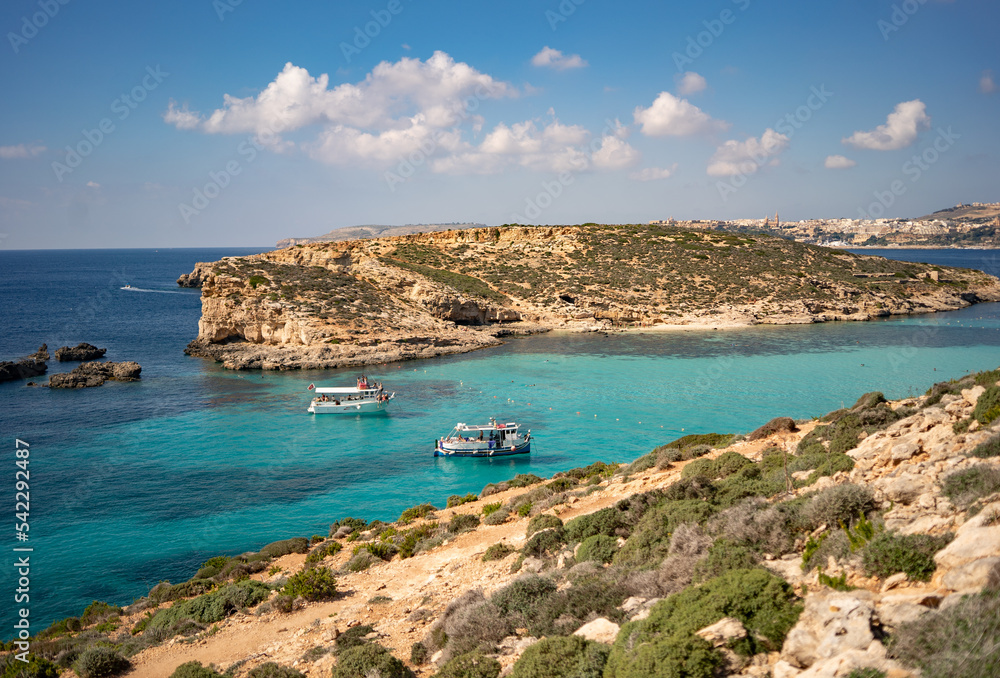 view of the coast of island, comino, malta