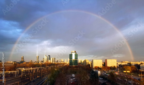 rainbow over the city