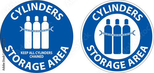 Floor Sign Cylinder Storage Area, Keep All Cylinders Chained