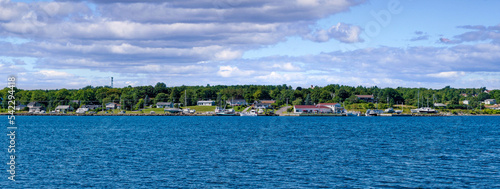 Fotografie, Obraz Homes with Boats on Coast of Cape Breton Island