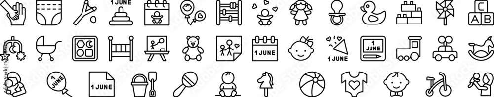 Children's day icon collections vector design Children's day icon collections vector design