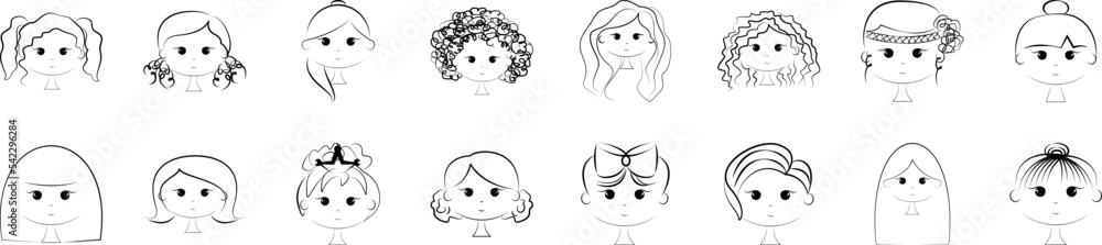 Hair icon collections vector design Hair icon collections vector design