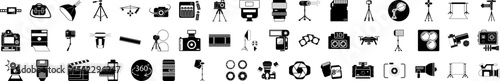 Equipment photography icon collections vector design
