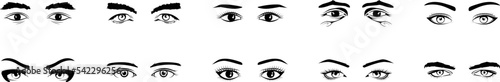 Eyes icon collections vector design