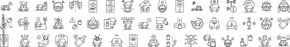 Smart cars icon collections vector design Smart cars icon collections vector design