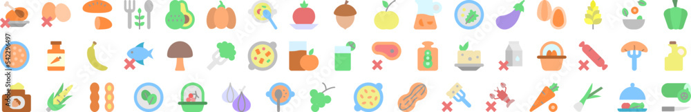 Vegan food icon collections vector design