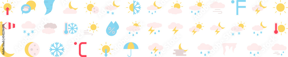 Weather icon collections vector design Weather icon collections vector design