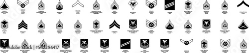 Rank structure usa army marines air force navy vector design photo