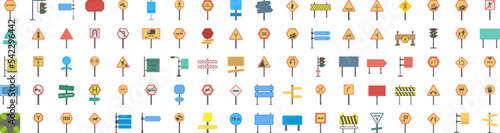 Road signs and junctions icon collections vector design
