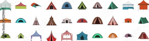 Tent icon collections vector design