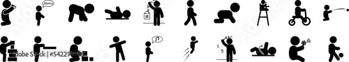Toddler development icon collections vector design