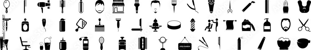 Obraz premium Barber icon collections vector design