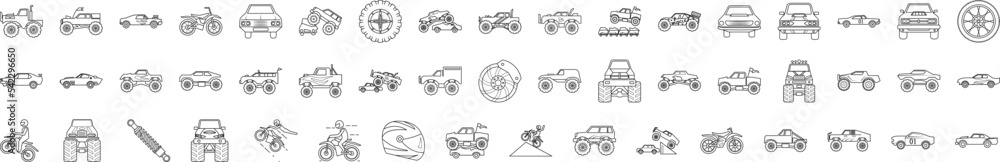 Bigfoot car icon collections vector design