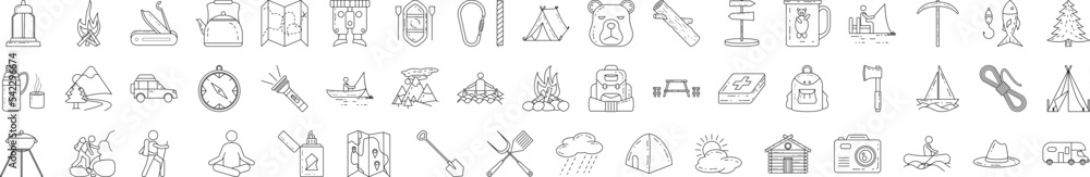 Fototapeta premium Camping icon collections vector design