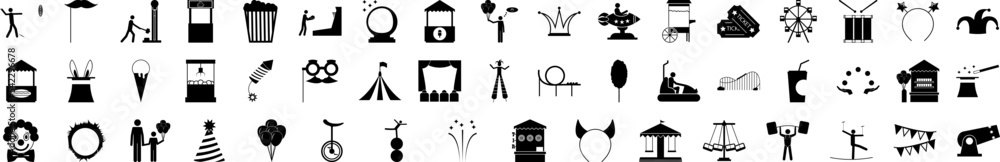 Carnival icon collections vector design Carnival icon collections vector design