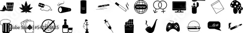 Bad habits icon collections vector design