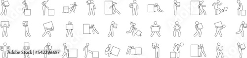 Carrying and picking a box icon collections vector design