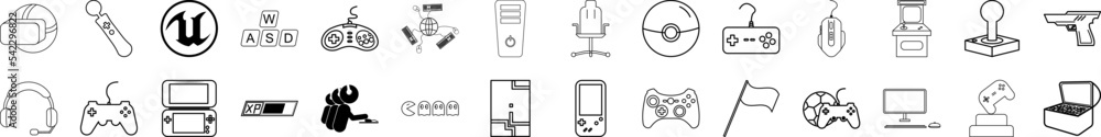 Game ready icon collections vector design Game ready icon collections vector design