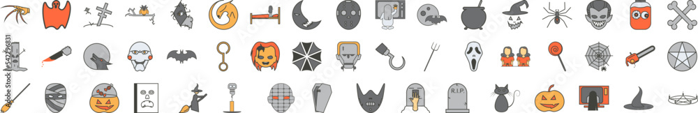 Halloween icon collections vector design