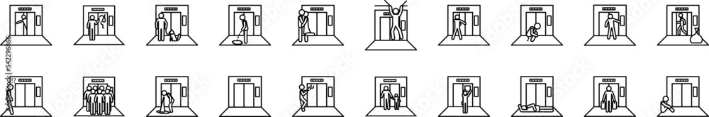 In the elevator icon collections vector design In the elevator icon collections vector design