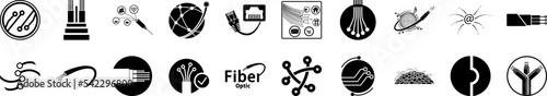Fiber optic internet icon collections vector design