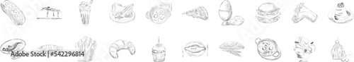 Food sketch icon collections vector design