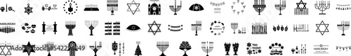 Hanukkah icon collections vector design