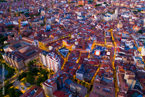 Aerial view of Valladolid at twilight. Spain. High quality photo