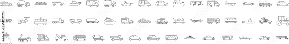 Transport icon collections vector design