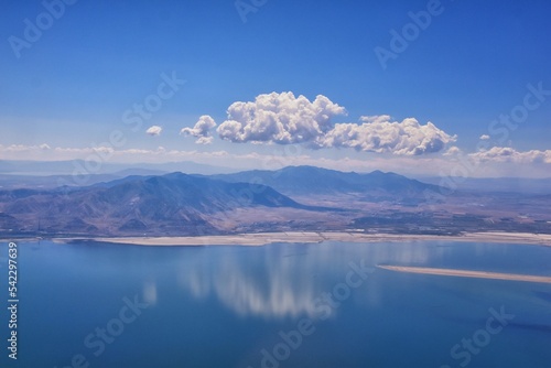 Great Salt Lake  Aerial views of the lake and surrounding landscape. Salt Lake City  Utah  America.