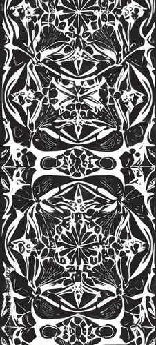Decorative black and white gothic ornament, base for tattoo