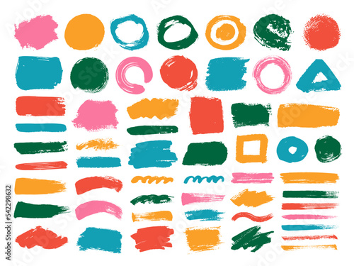 絵具のブラシストローク。ペイントテクスチャセット。