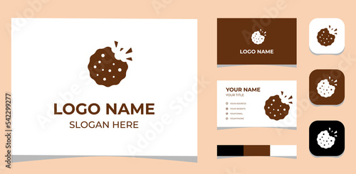 Template Logo Creative Initial Biscuit, crunch, crispy, snack shape concept. Creative Template with color pallet, visual branding, business card and icon.