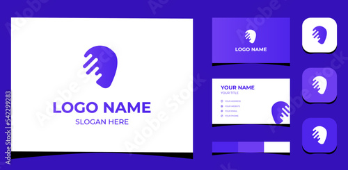 Template Logo Creative Human head, digital, data, technology concept. Creative Template with color pallet, visual branding, business card and icon.