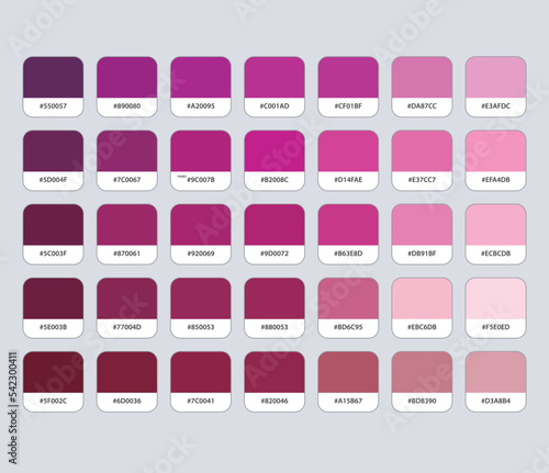 Violet color palette with hex