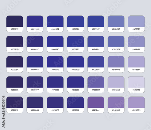 Blue color palette with hex