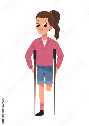 disability woman in crutch
