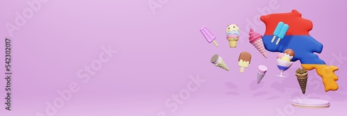 Obraz na płótnie 3d rendering of ice cream consumption in Armenia for social media content
w salonie