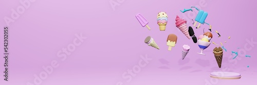 Obraz na płótnie 3d rendering of ice cream consumption in Bahama for social media content
w salonie