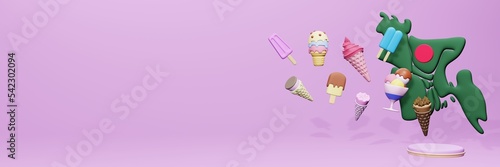 Obraz na płótnie 3d rendering of ice cream consumption in Bangladesh for social media content
w salonie