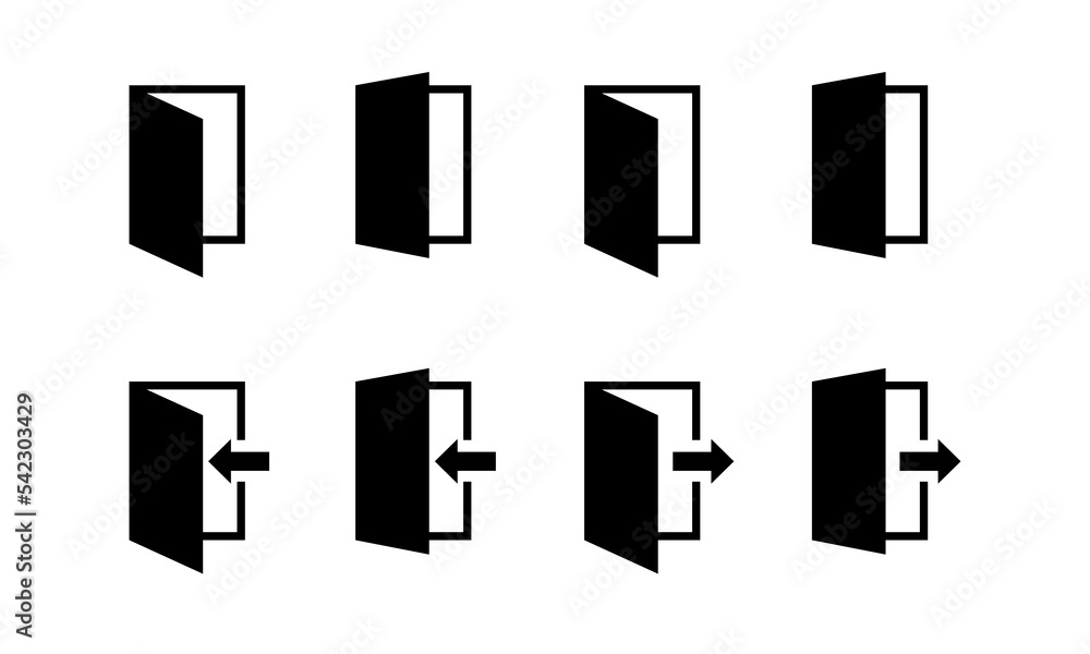 Exit and entrance icons. Leave symbol for web - stock vector. Exit and entrance icons. Leave symbol for web - stock vector.