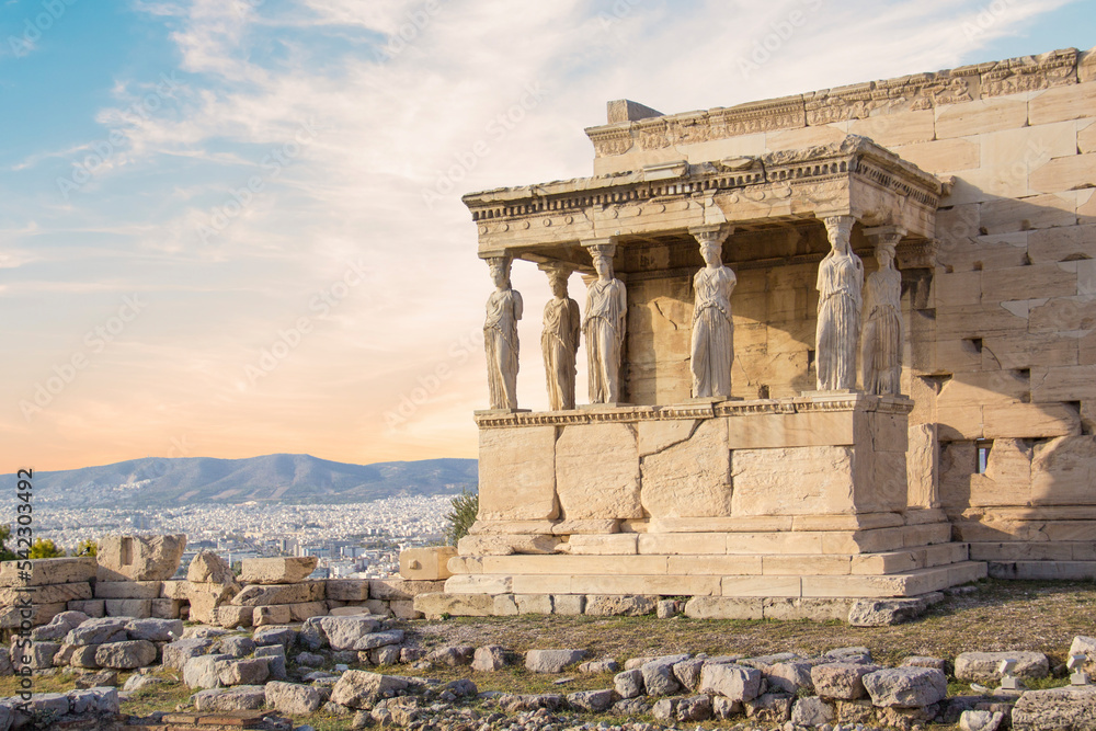 Obraz na płótnie Beautiful view of the Acropolis and Erechtheion in Athens, Greece w salonie