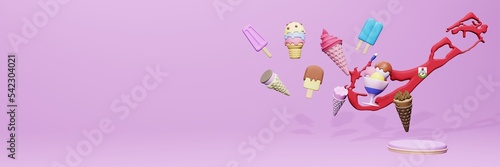 Obraz na płótnie 3d rendering of ice cream consumption in Bermuda for social media content
w salonie