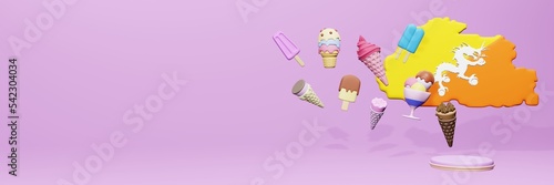 Obraz na płótnie 3d rendering of ice cream consumption in Bhutan for social media content
w salonie