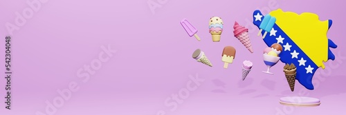 Obraz na płótnie 3d rendering of ice cream consumption in Bosnia and Herzegovina for social media content
w salonie